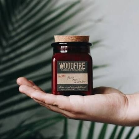 Woodfire Candle, Amber Apothecary Salted Caramel Honeycrisp