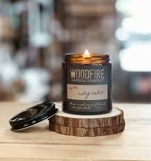 Woodfire Candle, Amber Mini Cozy Cabin
