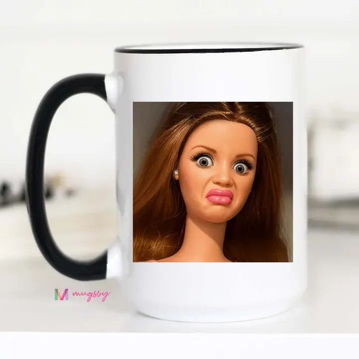 Funny Retro Doll Coffee Mug Sarcastic Gag Gift Mug