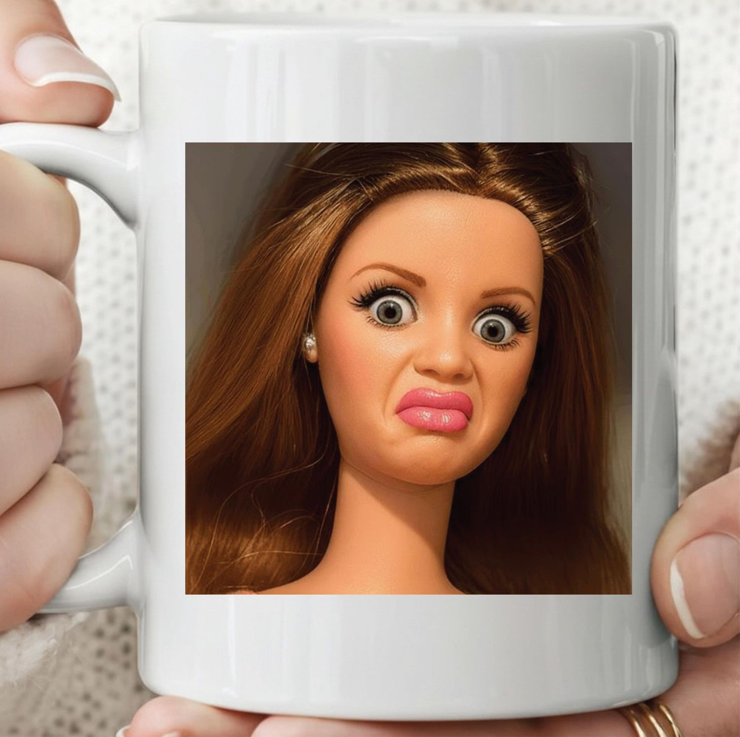 Funny Retro Doll Coffee Mug Sarcastic Gag Gift Mug | Lg | Mugsby
