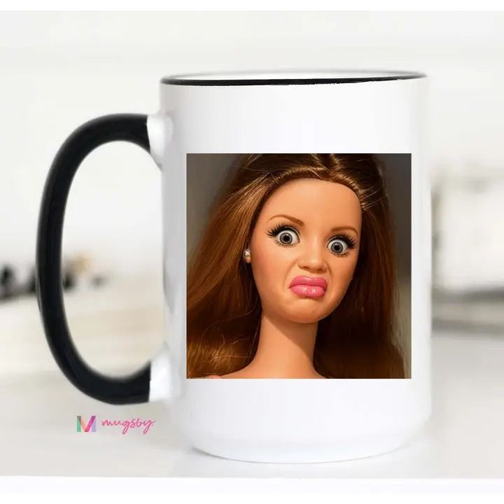 Funny Retro Doll Coffee Mug Sarcastic Gag Gift Mug