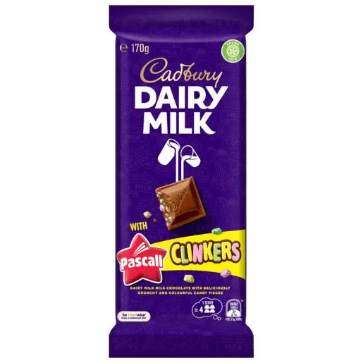 Cadbury Pascall Clinkers Block 6.0oz (170g) Australian