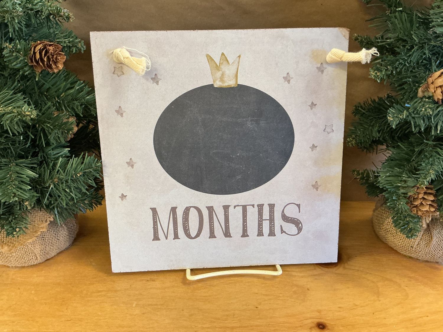 Baby Milestone - Wooden SIgn w/ String