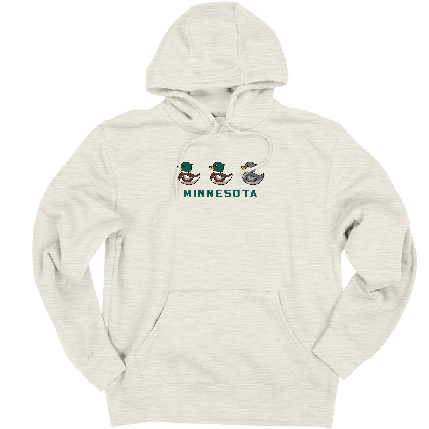 Minnesota Mallard Grey Duck Embroidered Hoodie - Oatmeal