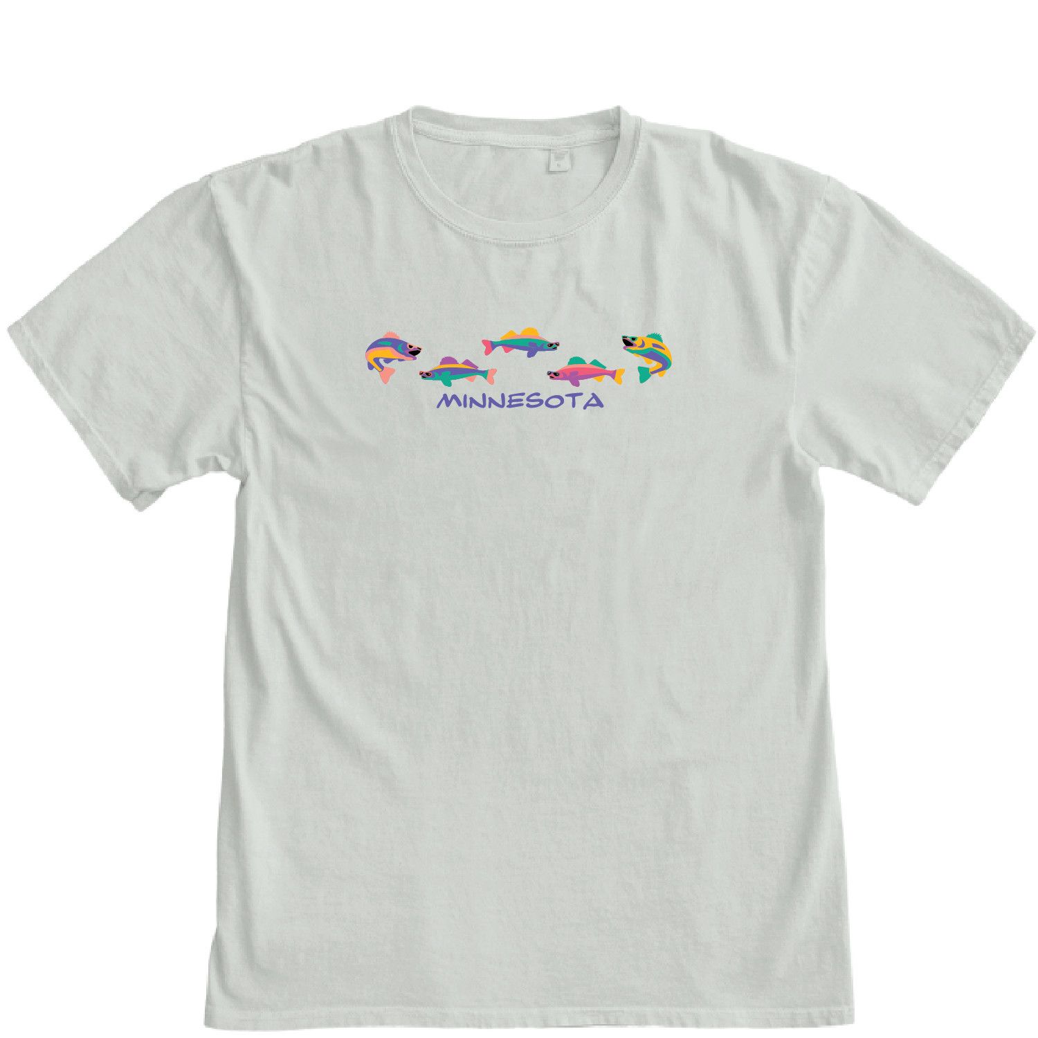 Minnesota Cool School Walleye Embroidered Tee - Cement 