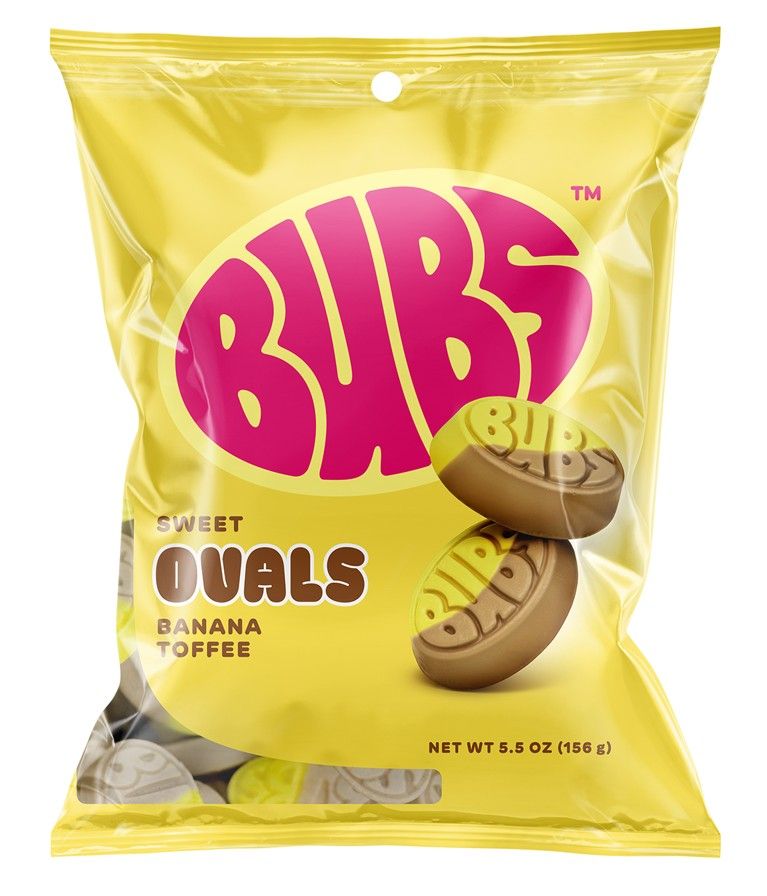 Bubs Sweet Ovals Banana Toffee 5.5oz Bag