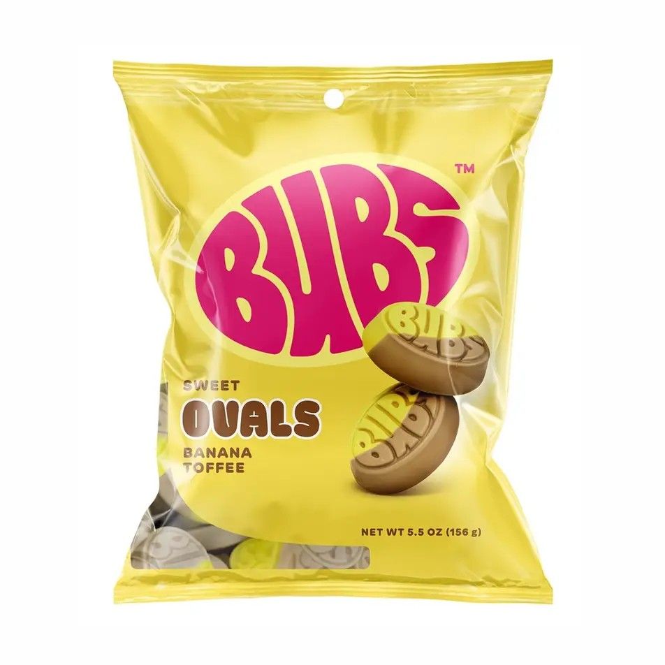 Bubs Sweet Ovals Banana Toffee 5.5oz Bag