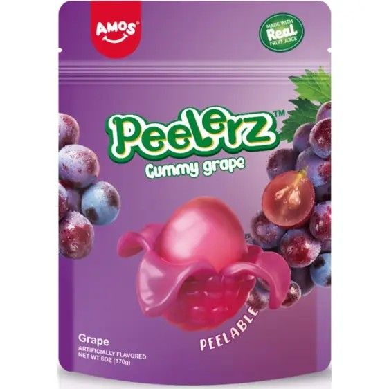 Amos Peelerz Gummy Grape, 6oz Bag