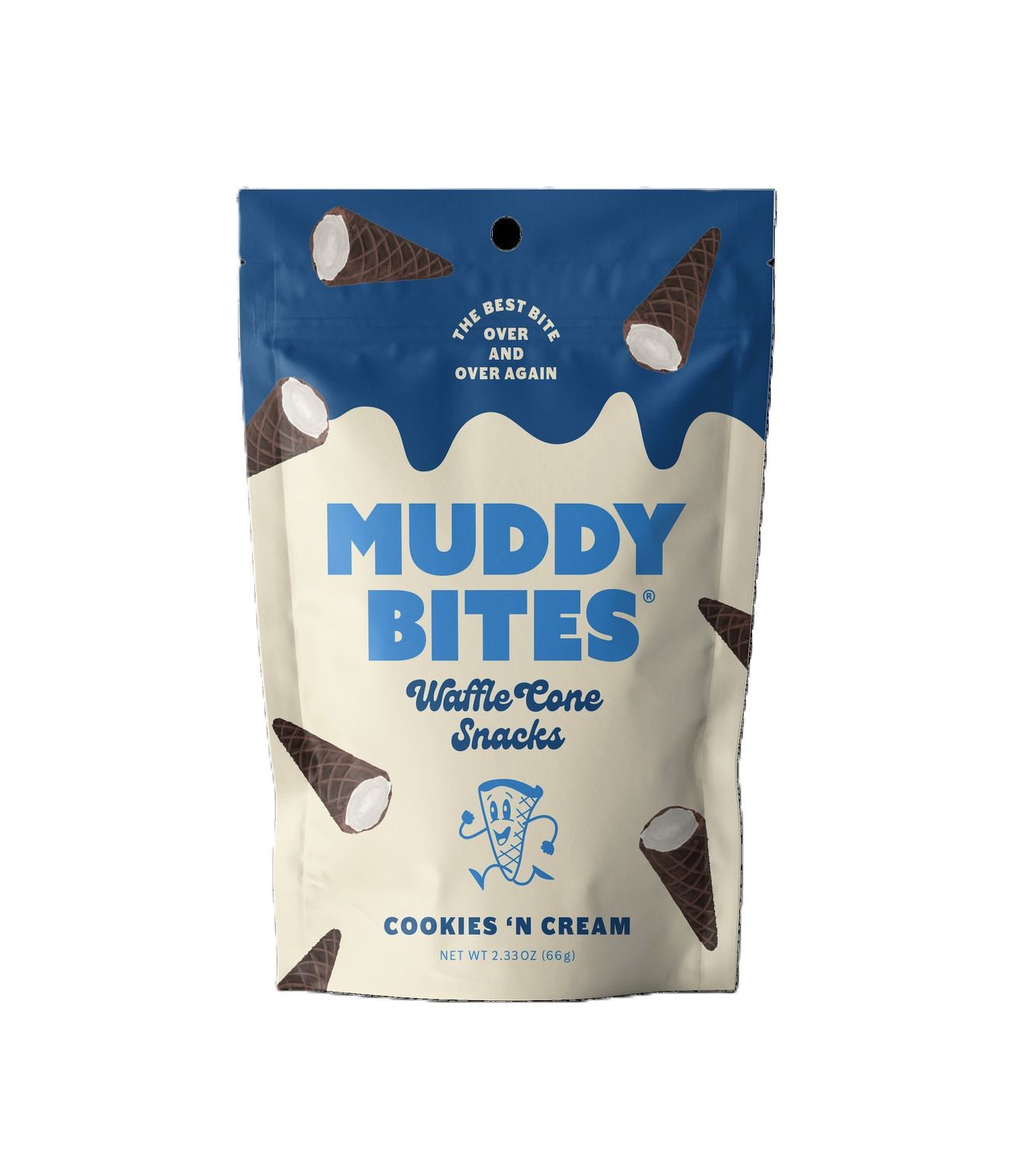 Muddy Bites Waffle Cone, Cookies &amp; Cream, 2.33oz