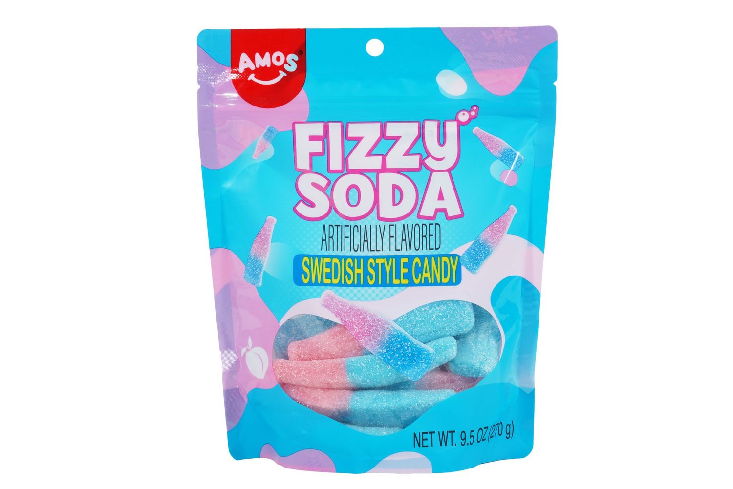 Amos Swedish Style Candy Fizzy Soda 9.5oz