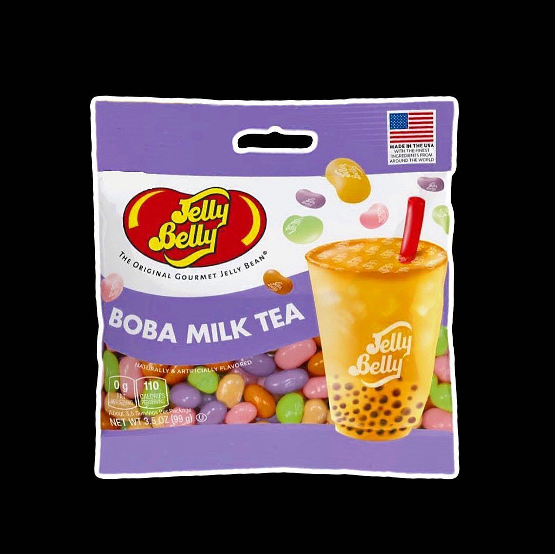 Jelly Belly Boba Milk Tea Candy Peg Bag Jelly Beans