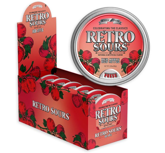 Retro Sours Red Apple, 2.12oz Tin