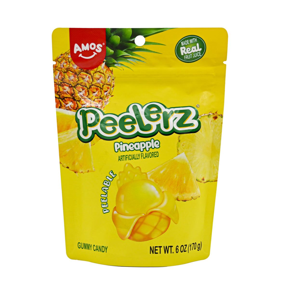 Amos Peelerz Gummy Pineapple 6oz Bag