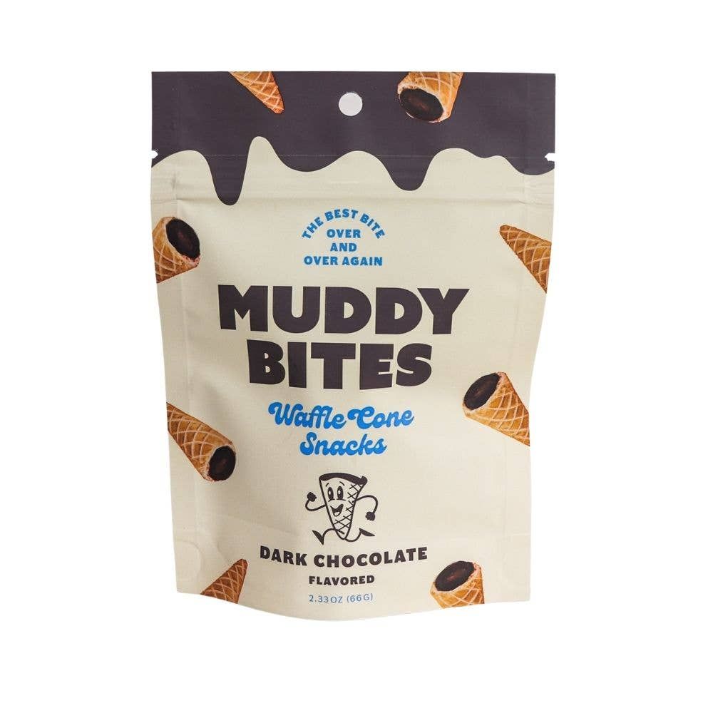 Muddy Bites Waffle Cone Snacks, Dark Choc, 2.33oz