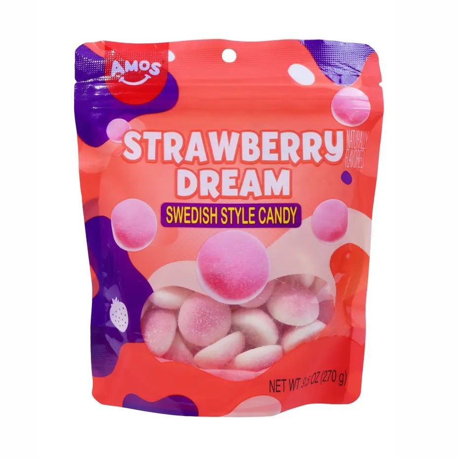 Amos Swedish Style Candy Strawberry Dream 9.5oz