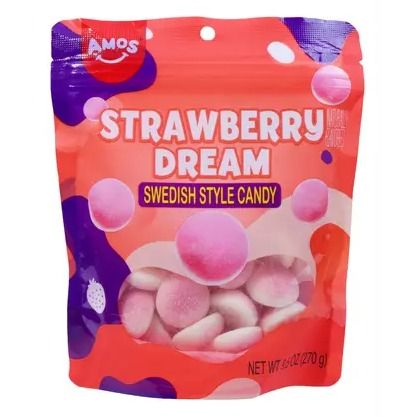 Amos Swedish Style Candy Strawberry Dream 9.5oz