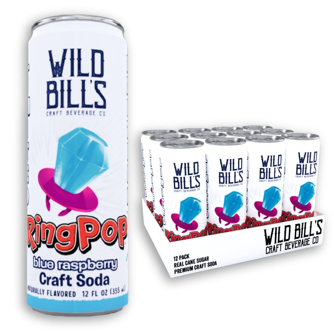Wild Bill's Ring Pop, Blue Raspberry, 12oz Cans