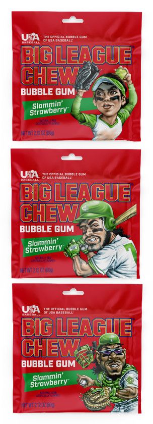 Big League Chew Slamming' Strawberry Bubble Gum