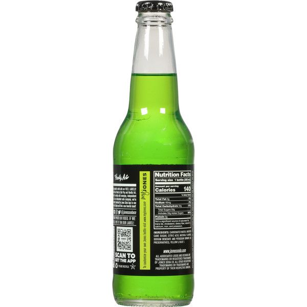 Jones Green Apple Cane Sugar Soda, Glass Bottles
