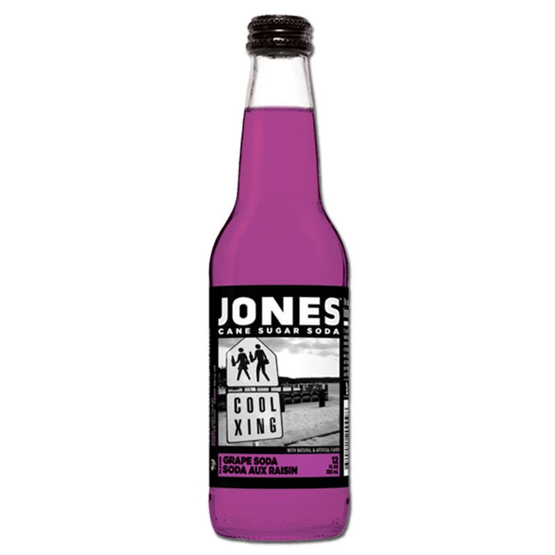 Jones Grape Cane Sugar Soda, Glass Bottles