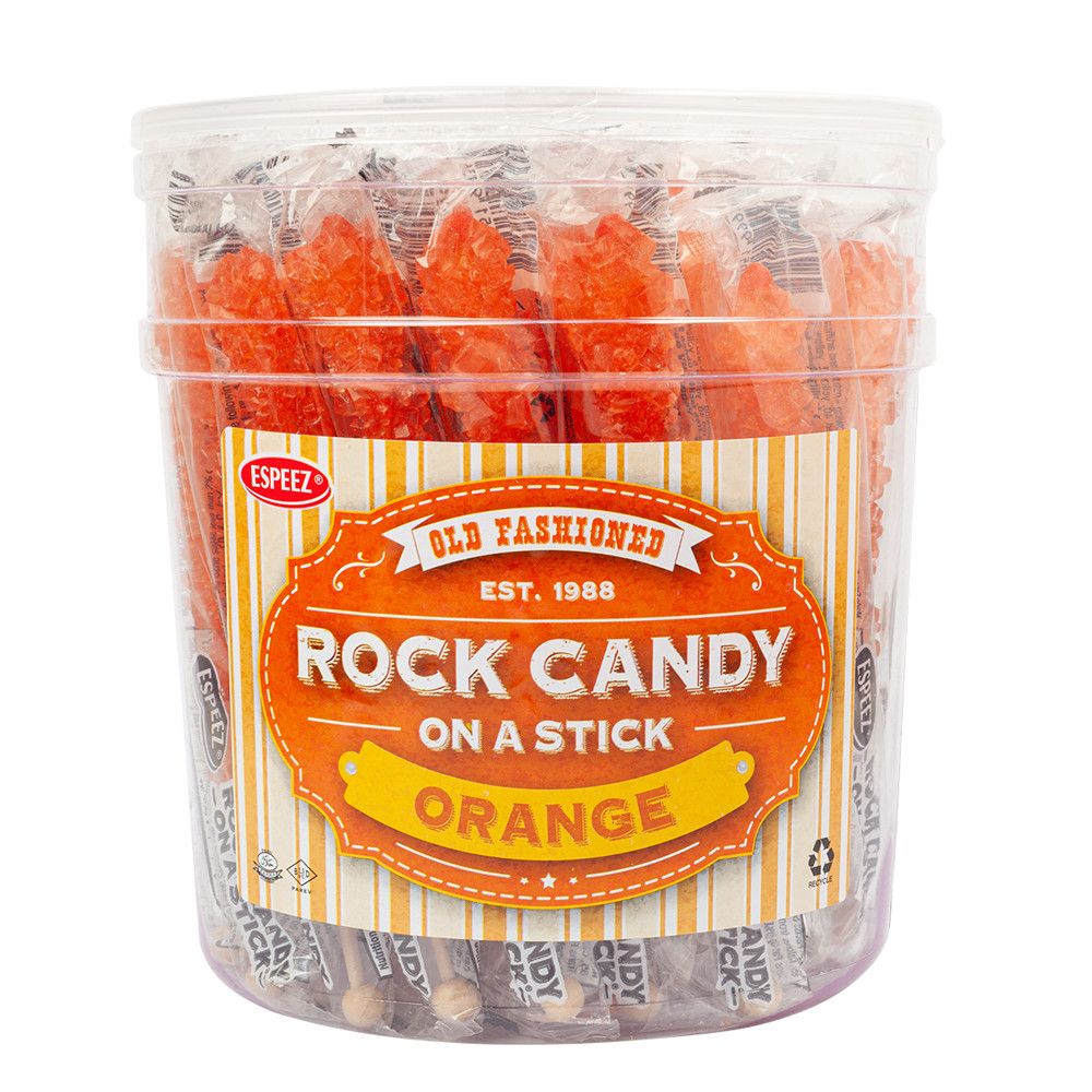 Rock Candy Sticks Orange, 0.8oz, Tub