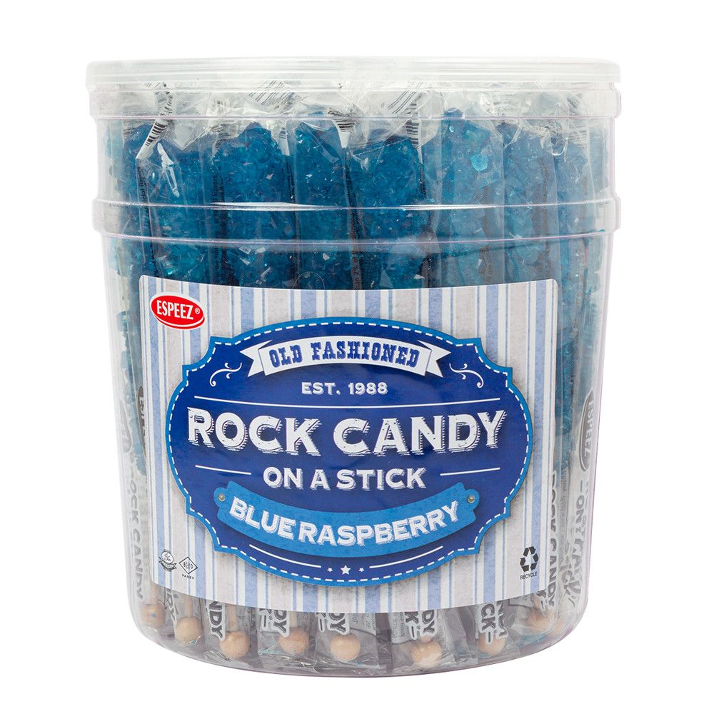 Rock Candy Sticks Blue Raspberry, 0.8oz, Tub