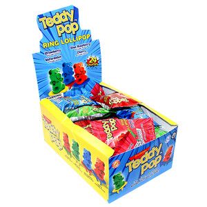 Teddy Pop Ring Lollipop, Box