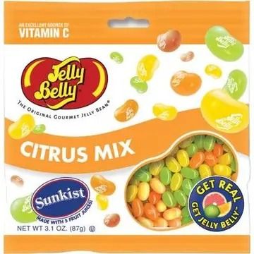 Jelly Belly Sunkist Citrus Jelly Beans Candy Peg Bag