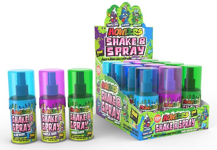 Albert's Howlers Shake &amp; Spray Sour, Blue/Purple/Green