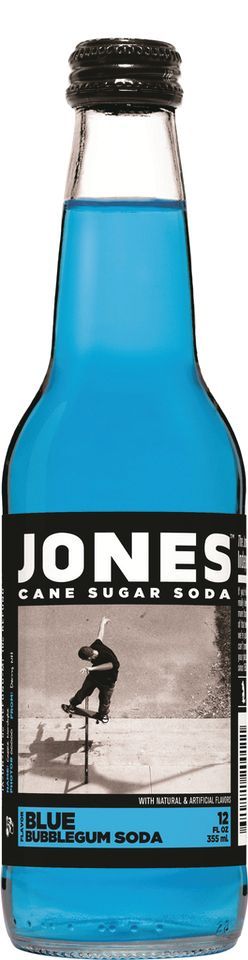 Jones Blue Bubblegum Cane Sugar Soda, Glass Bottles