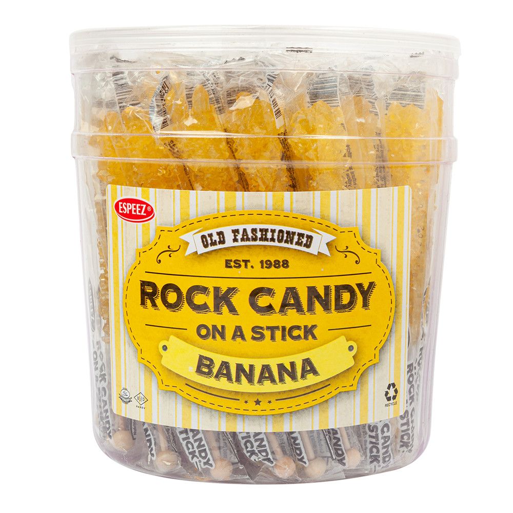 Rock Candy Sticks Banana, 0.8oz, Tub