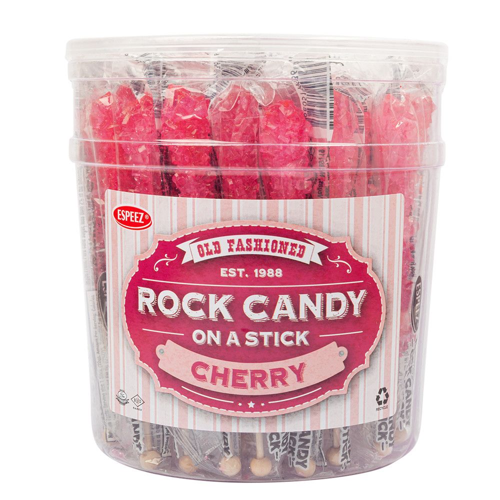 Rock Candy Sticks Cherry, 0.8oz, Tub