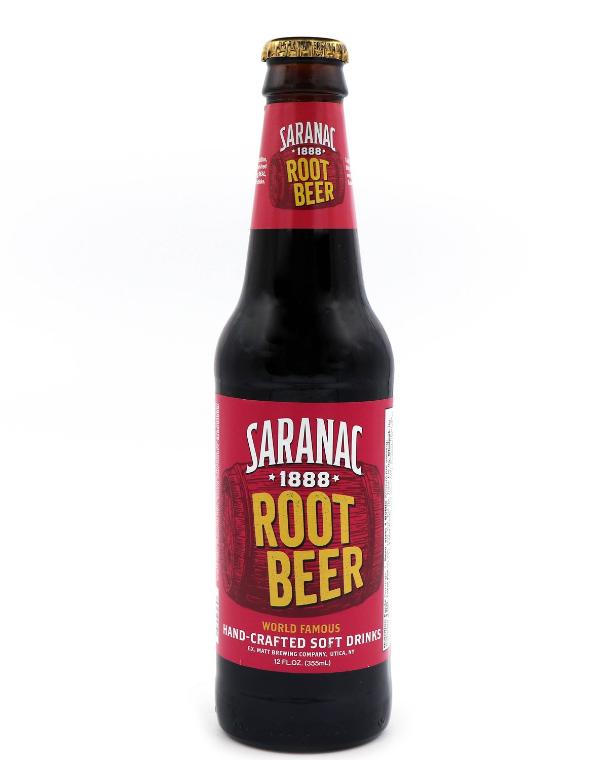 Saranac Root Beer Soda, 12oz Glass Bottle