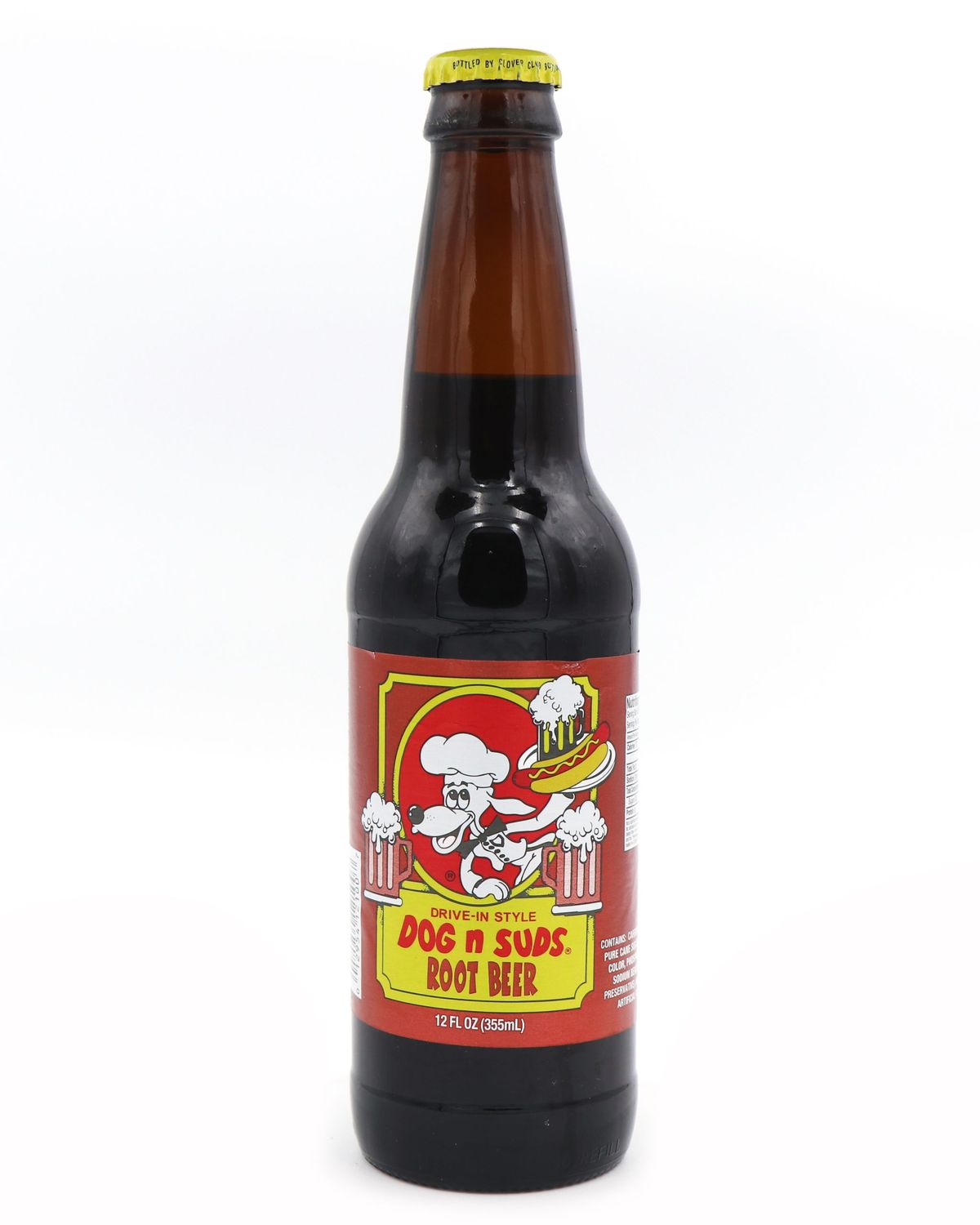 Dog N Suds Root Beer Soda, 12oz Glass Bottle