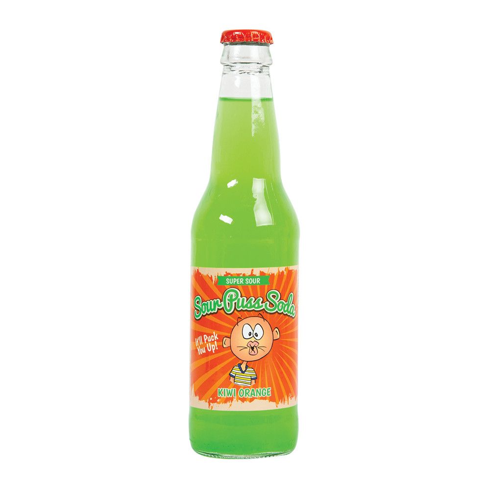Avery's Sour Puss Soda, Kiwi Orange, 12oz, Bottles