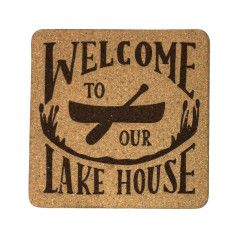 Lake Cork Trivet Hot Pad for Kitchen - Welcome to Lake House | The Lillie Pad