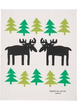 Moose Forest Swedish Towel