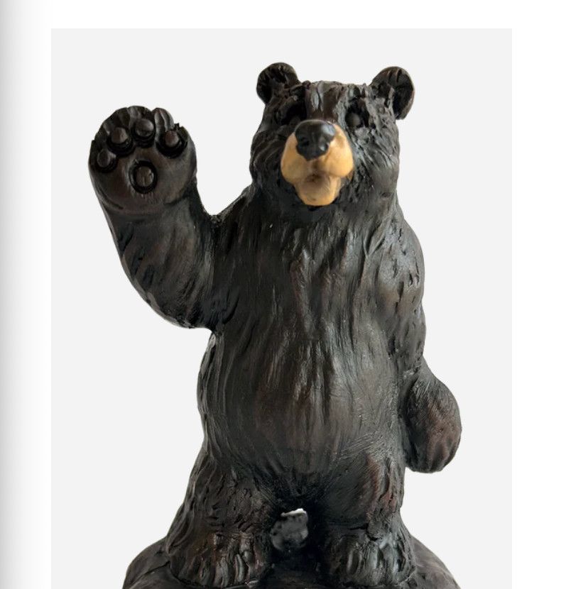 Waving Bear Figurine Magnet Name Drop