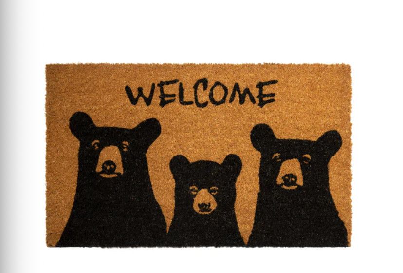 Welcome Bear Coir Mat