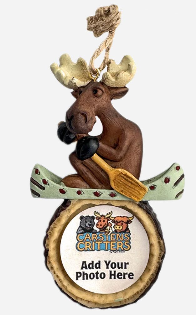 Canoe Moose Ornament