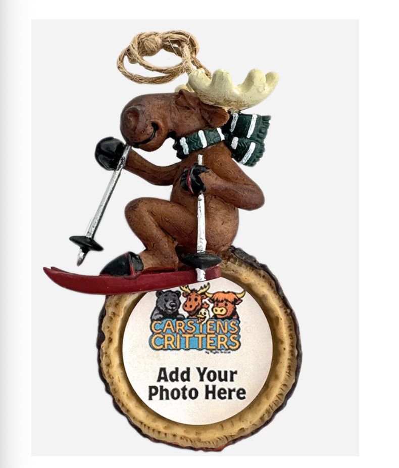 Skier Moose Ornament