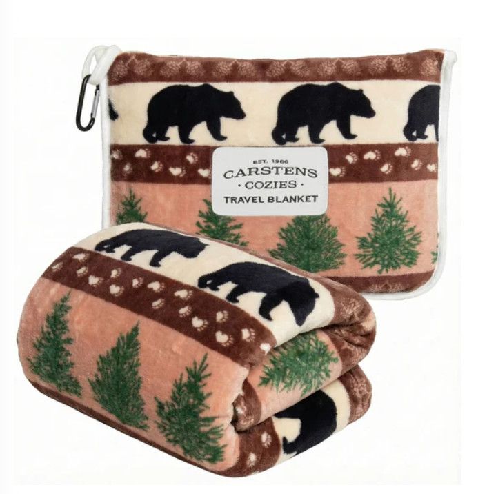Prints and Pinecones Travel Blanket
