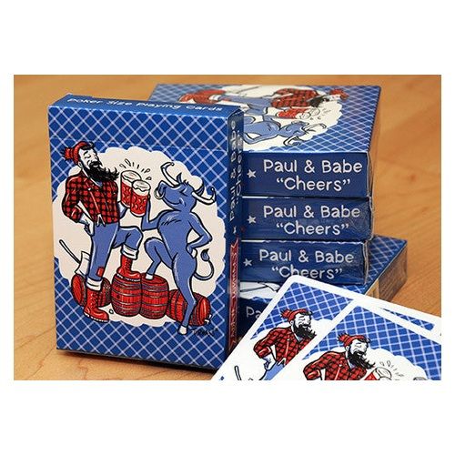 Poker Cards, Paul and Babe "Cheers" Blue Deck