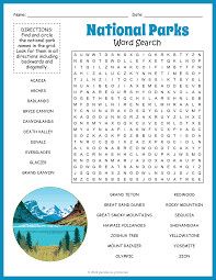 SCS128 - National Parks Word Search