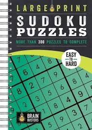 WO240 - Large Print Sudoku Puzzles Green Easy to Hard