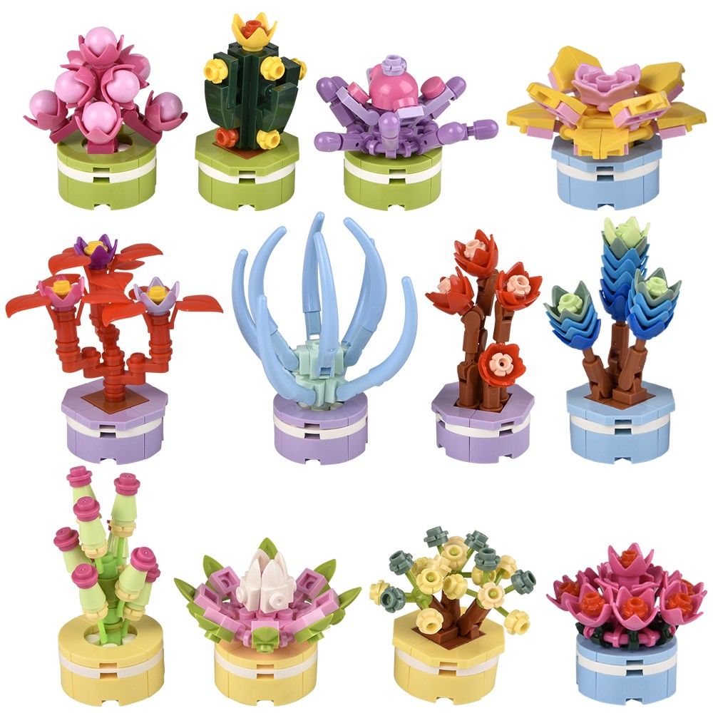 2.5" Building Block Flowers | Toy Network