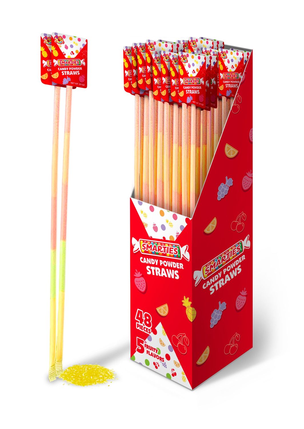 Smarties Candy Powder Straws, .37oz