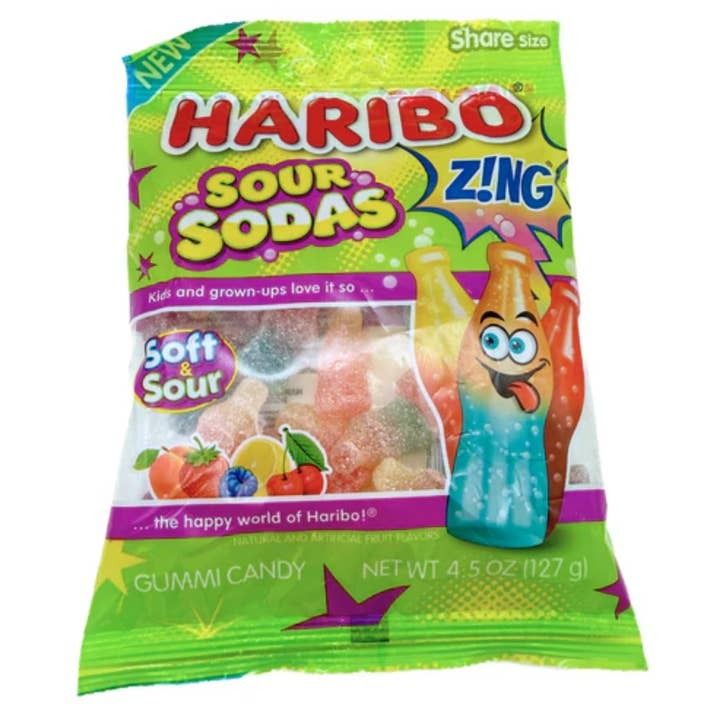 Haribo Zing Sour Sodas 4.5oz Peg Bag