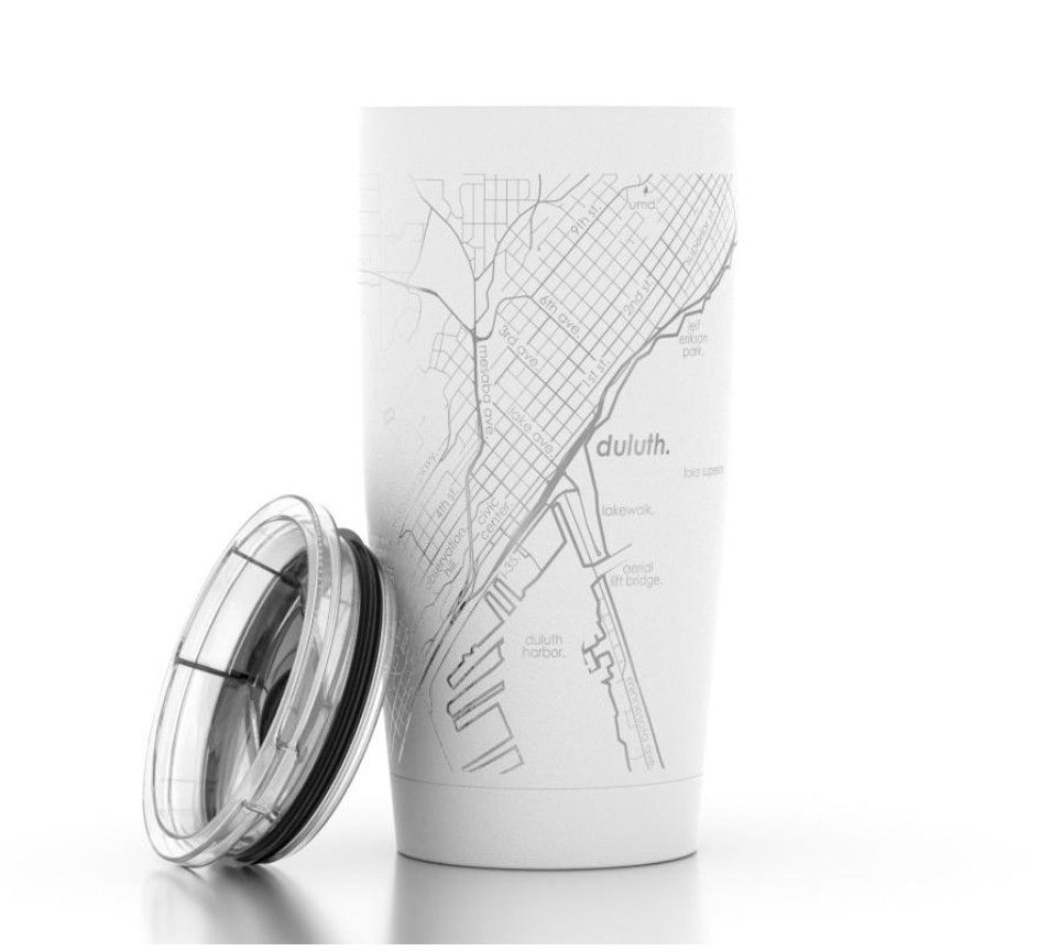 Home Town Map 20 oz Insulated Pint Tumbler - White - Duluth, MN