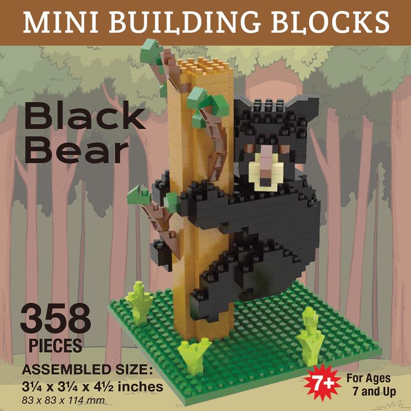 Mini Building Blocks Med Black Bear Cub